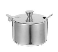VILLCASE Boîte à Sucre en Acier Inoxydable 95 CM avec Cuillère Distributeur d'Épices Multifonction Récipient à Condiments Compact Cuisine Ensemble de Pots à Épices avec Couvercle