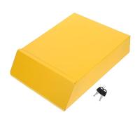 VILLCASE Boîte aux Lettres en Fer Jaune Petite Taille pour Courrier et Suggestions, Boîte de Rangement Domestique Résistante et Pratique, pour Bureau et Maison, 1 Pièce