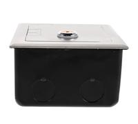 VILLCASE Boîte Encastrement de Sol Étanche Acier Inoxydable avec Serrure de Sécurité Cache Prise Affleurante Dissimulée avec Sortie Câble Amovible Protection pour Bureaux Banques et Espaces