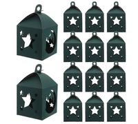 VILLCASE Boîtes à Dragées Ramadan 25 Pièces Vertes Ajourées Étoiles Lune Poignée - Sachets de Bonbons pour Fêtes Islamiques Aïd Mubarak - Coffrets Présents Décoratifs pour Célébrations