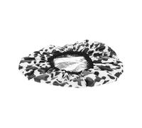 VILLCASE Bonnet de Imperméable en Aluminium Noir et Blanc Imprimé Vache, Léger et Réutilisable pour Soin Capillaire Voyage