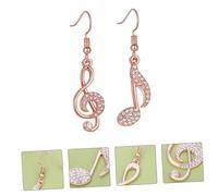 VILLCASE Boucles D’oreilles Note de Musique en Alliage Femme Gouttes Créatives pour Soirée Or Rose Légère