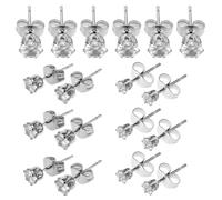VILLCASE Boucles D'oreilles à Clous en Acier Inoxydable 9 Paires Zircon Rond Taille Six Griffes, Bijoux Piercing Cartilage, Hypoallergéniques, Confort Titane pour Femmes et Hommes