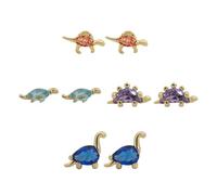 VILLCASE Boucles d'Oreilles Animaux Créatives Dinosaure Dessin Animé 18K Or Plaqué Résistant Décoloration pour Filles Mode Quotidien Tropical