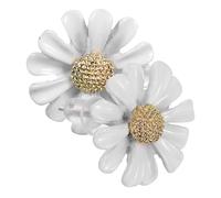 VILLCASE Boucles d'Oreilles Marguerite Blanches en Argenté 925 Petites Puces d'Oreilles Fleuries pour Femmes Bijoux Fantaisie pour Usage Quotidien et Occasions Spéciales