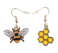 VILLCASE Boucles d'Oreilles Pendantes Abeille en Alliage Léger Design Ruche Créatif Accessoires Élégants pour Femmes pour Mariage et Fêtes
