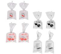 VILLCASE Boucles D'oreilles Pendantes Femmes Créatives en Résine Plastique Forme Poisson Rouge, 4 Paires Colorées Amusantes pour Célébration Anniversaire et Publicité Style Plusieurs styles