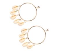 VILLCASE Boucles d'Oreilles Pendantes Rondes de Coquillage Naturel Style Géométrique Oversize Couleur Blanc Nacré Légères et Hypoallergéniques pour Fêtes et Shopping