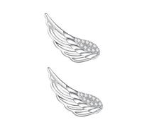VILLCASE Boucles D'oreilles Plume en Argenté S925 pour Filles, Bijoux D'oreilles Pendantes, Style Ailes D'ange, Légères et Hypoallergéniques, Usage Quotidien et Occasions Spéciales