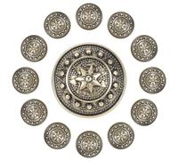 VILLCASE Boutons à Coudre en Alliage Métal Rétro, 15 Pièces 25 Mm, Motif Champignon Vintage Style Britannique, Boutons de Vêtement pour Manteaux, Vestes et Créations Artisanales