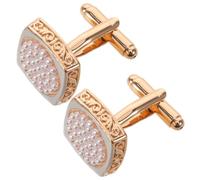 VILLCASE Boutons de Manchette Imitation Or, Paire Ronde Classique | Alliage et Plastique, Design Sécurisé, Style Vintage Compatible, pour Chemise Cérémonie Homme et Smoking