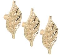 VILLCASE Boutons De Meuble À Feuilles Or En Alliage De Zinc 3 Pièces Pour Cabinets Et Wardrobes Style Artistique Pour Home Decor Et DIY Projects Taille 2.28 X 1.18 X 0.79 in