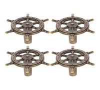 VILLCASE Boutons de Porte et Applications Larges en Alliage de Zinc Lot de 4 Vintage Poignées Faciles à Installer Style Chic pour Meubles et Placards