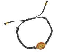 VILLCASE Bracelet Catholique Réglable en Corde Noire Médaille de Saint Benoît, Fait Main, Élégant et Portable, pour Accompagner Tenues Décontractées ou Formelles