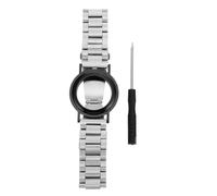 VILLCASE Bracelet de Montre Compatible avec Traceur de Position Localisateur Couleur Argentée en Acier Inoxydable 304, Double Bouton-poussoir, Taille Ajustable Accessoire