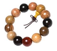 VILLCASE Bracelet de Perles de Bouddha en Bois de Santal Naturel 18Mm 15 Perles Bijou Unisexe pour Usage Quotidien et Présent Souvenir