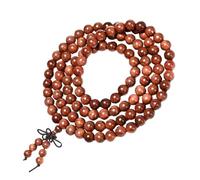 VILLCASE Bracelet en Bois 108 Perles 8Mm Bracelet de Perles de Bouddha en Bois Naturel Bijou Hypoallergénique pour Homme et Femme Accessoire Spirituel et Quotidien