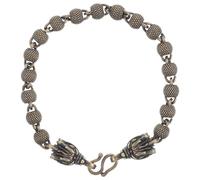 VILLCASE Bracelet en Cuivre Pur Vintage Tête de Dragon 3D Perles Mates Finition Vieillie Bijou Unisexe pour Hommes et Femmes Accessoire Mode Rétro Polyvalent