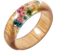 VILLCASE Bracelet en Résine Fleurs Séchées et Bois, Style Créatif et Fait Main, Décoration de Poignet pour Costume Chinois Han ou Tenue Quotidienne Style Aléatoire