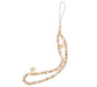 VILLCASE Bracelet Maintien Téléphone Portable Doré en Alliage Métal Breloque Dragonne Perles, Chaîne Décorative pour Femme, Polyvalente, Taille Unique, Accessoire pour Téléphone Portable
