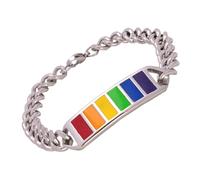 VILLCASE Bracelet Style Simple et Élégant Confortable et Facile à Porter Arc-en-ciel en Acier Titane Unisexe pour Hommes et Femmes Lors de Rencontres ou Rendez-