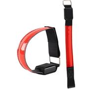 VILLCASE Brassard de Sport LED Rechargeable et Ajustable en Nylon Rouge, Lot de 2 Pièces pour Cyclisme et Activités de Plein Air, Bracelet de Sécurité Lumineux Léger