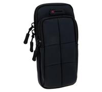 VILLCASE Brassard pour Téléphone Portable de Course Noir, Pochette de Rangement pour Bras Élastique Unisexe, Étui Léger et Flexible Compatible Entraînement Outdoor, Accessoire Fitness