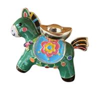 VILLCASE Broche Cheval en Émail Coloré Amulette Doré Accessoire Décoratif Léger et Solide pour Vêtements Paquet Châles - Épingle Festive Symbole de Richesse et Fortune