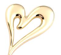 VILLCASE Broche de Cœur Creux en Alliage Doré, Épinglette Légère 5,7 X 4,3 Cm, Accessoire Féminin pour Manteaux, Pulls et Écharpes, Présent Saint-valentin et Anniversaire, Bijoux Mode