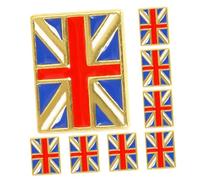 VILLCASE Broche de Revers Drapeau Britannique en Alliage de Zinc, Lot de 8 Pièces, Forme Rectangulaire, Résiste la Déformation, pour Tenue Décontractée ou Affaires