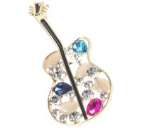 VILLCASE Broche Guitare Vintage en Métal Allié avec Perles, Accessoire Féminin Décoratif pour Vêtements et Paquet à Dos, Bijou Élégant pour Soirées et Fêtes, Taille Unique