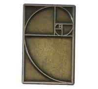 VILLCASE Broche Mathématique Rectangulaire Nombre D'or en Métal Vintage, Épingle Artistique pour Enseignants et Passionnés de Mathématiques, Accessoire Rétro pour Rentrée Scolaire