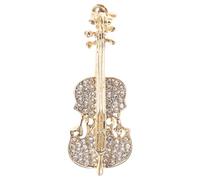 VILLCASE Broche Violoncelle Élégante en Alliage avec Cristaux Dorés, Accessoire Polyvalent pour Paquet, Chapeau Lors de Sorties Décontractées ou Événements Formels