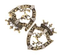 VILLCASE Broches Cheval et Couronne en Émail Strass, 2 Pièces pour Costumes et Soirées Formelles Homme