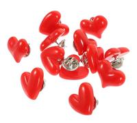 VILLCASE Broches de Cœur Rouges en Résine Lot de 12 Pièces 6 Broches Petit Cœur Volant N°3 Épingles pour Vêtements et Accessoires Présent Saint-Valentin et Anniversaire