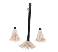 VILLCASE Brosse à Badigeonner Barbecue avec Manche Bois Vadrouille à Sauce Bbq Brosse Gril Multi Usage avec Crochet de Rangement et Têtes de Rechange pour Cuisson et Grillades