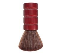 VILLCASE Brosse à Cou Professionnelle à Poils Doux pour Coiffeur, Manche en Bois Foncé, Plumeau de Coupe de Cheveux, Outil de Dépoussiérage pour Salon et Usage Personnel, Accessoire