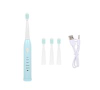 VILLCASE Brosse à Dents Électrique pour Garçon et Filles, Rechargeable par USB, Étanche, Poils Souples, Cinq Vitesses, Couleur Bleue, Nettoyage en Profondeur, Adaptée pour Garçons et