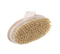 VILLCASE Brosse de Bain Ergonomique en Bois Naturel Poils de Sanglier pour Massage Spa, Stimulation Flux Lymphatique Après pour Usage à Domicile