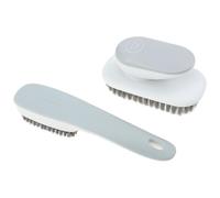 VILLCASE Brosse de Nettoyage Multi-Usages Poils Souples Manche Long Ergonomique Couleur Gris Clair Ensemble Brosse à Linge à Chaussures pour Usage Domestique et Nettoyage Précis