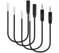 VILLCASE Câble Audio Stéréo 3,5 MM 2 Mâles 2 Femelles pour Rallonge Écouteurs et Microphone, 4 Pièces Longueur 30 CM Prise Jack 1/8