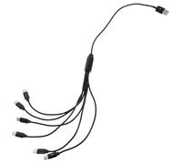 VILLCASE Câble de Charge pour Voiture USB avec Six Ports Type-c, Charge Rapide et Multi-appareils, Câble en Plastique et Cuivre, Maison Bureau