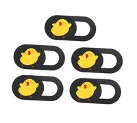 VILLCASE Cache-caméra Coulissant pour Ordinateur Portable en Abs Motif Poulet Jaune, Protection la Confidentialité, Pack de 5 Pièces pour Accessoires PC Portable