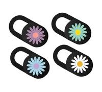 VILLCASE Cache Webcam de Confidentialité Motif Marguerite Coloré, Protection Abs pour Caméra Avant, Lot de 4 Pièces, Protège la Saleté Regards Indiscrets