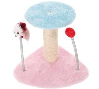 VILLCASE Cadre d'escalade pour Chat Interactif à Ressort et Balle Douce Base Triangulaire en Peluche Facile à Assembler Couleur Aléatoire pour Intérieur