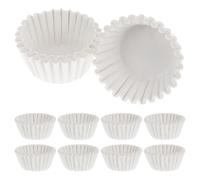 VILLCASE Caissettes Cupcake Blanches en Papier Résistant à Haute Température, Moules à Gâteaux Cuisson, Douces et Jetables, Pâtisserie Desserts