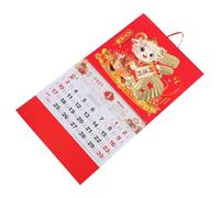 VILLCASE Calendrier Mural Rouge du Nouvel An Chinois 2027 avec Thème Année du Mouton Papier Espace D'écriture Généreux Décoration Traditionnelle pour Bureau