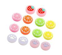 VILLCASE Capuchons de Joystick en Silicone Thème Fruits et Griffes de Chat, 14 Pièces, Anti-dérapants et Phosphorescents, Accessoires Gaming pour Manette Switch