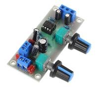 VILLCASE Carte Préamplificateur à Basses Réglables Bouton Rotatif et Faible Bruit pour Équipement Audio en Fibre de Verre FR-4 Vert, Alimentation 10-24v Couleur Aléatoire