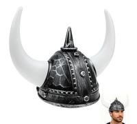 VILLCASE Casque Viking Adulte à Cornes de Bœuf Argentées Chapeau Décoratif Romain pour Costume Médiéval Accessoire de Déguisement pour Fêtes Carnaval et Soirées Cosplay